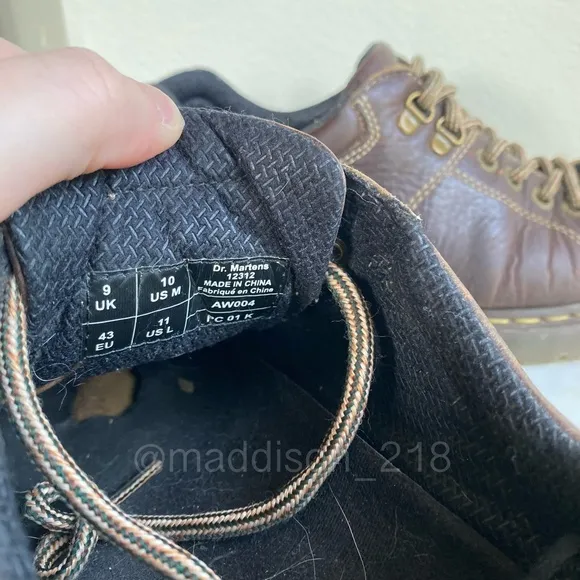 Dr. Martens Dark Brown Leather Vintage Chunky Sole Shoes size 10 men’s