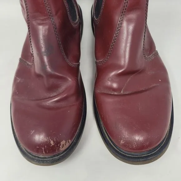 Dr. Martens Doc Boots Men 10 Red Leather Chelsea Punk Grunge 90s Distressed 2976
