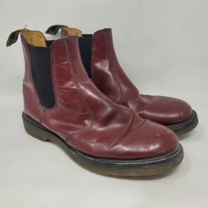 Dr. Martens Doc Boots Men 10 Red Leather Chelsea Punk Grunge 90s Distressed 2976