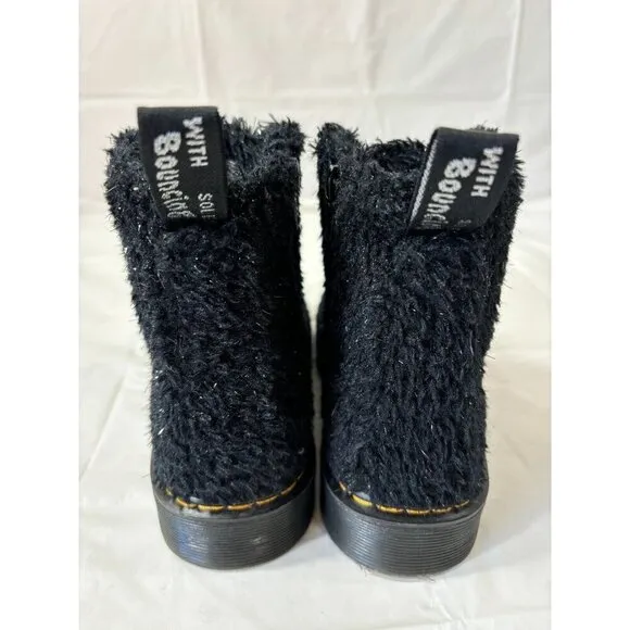 DR. MARTENS JUNIOR 1460 PASCAL TINSEL FUR LACE UP BOOTS US SIZE 1