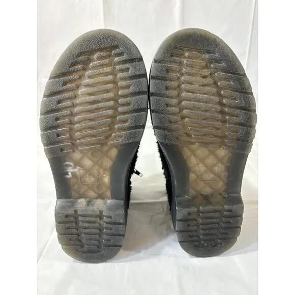 DR. MARTENS JUNIOR 1460 PASCAL TINSEL FUR LACE UP BOOTS US SIZE 1