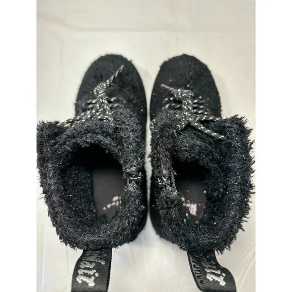 DR. MARTENS JUNIOR 1460 PASCAL TINSEL FUR LACE UP BOOTS US SIZE 1