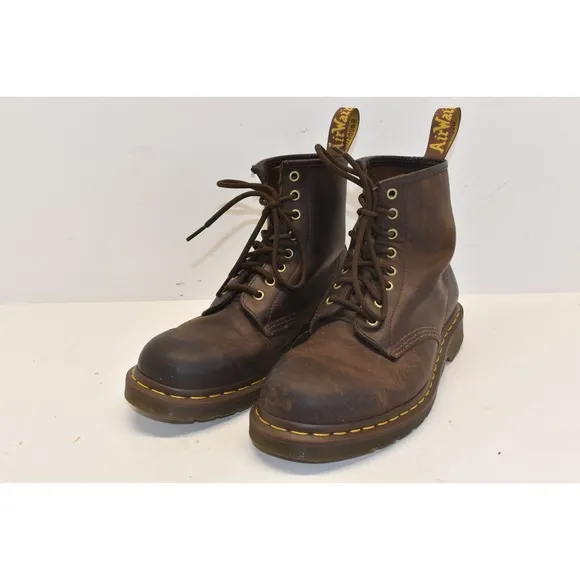 Dr. Martens Men's 1460 Crazy Horse Brown Leather Boots Size 8 Hiking Outdoors