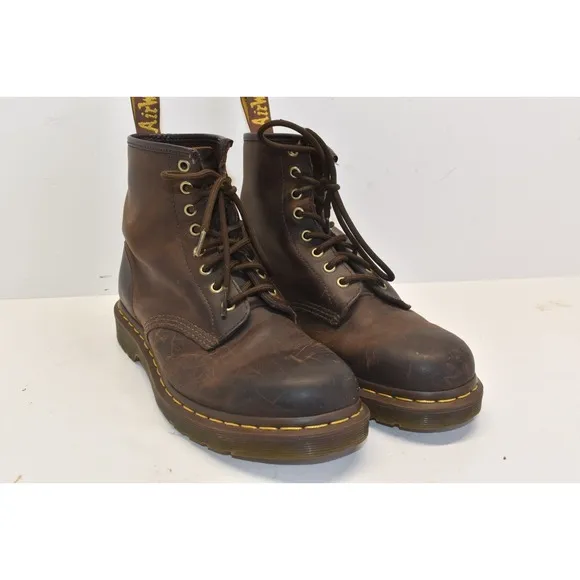Dr. Martens Men's 1460 Crazy Horse Brown Leather Boots Size 8 Hiking Outdoors