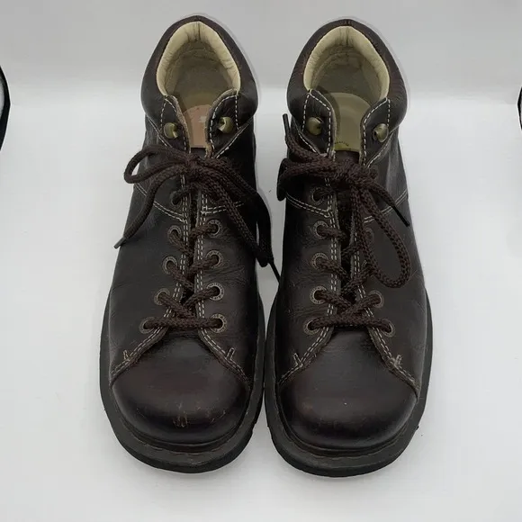 Dr. Martens Mens Sz 11 Brown Pebbled Leather 6 Eye Ankle Boots 11528 Work Oxford