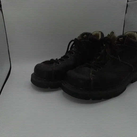 Dr. Martens Mens Sz 11 Brown Pebbled Leather 6 Eye Ankle Boots 11528 Work Oxford
