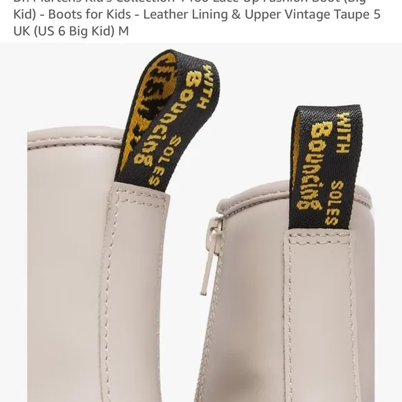 Dr. Martens NWB Kids Size 13 the Romario in vintage taupe boots