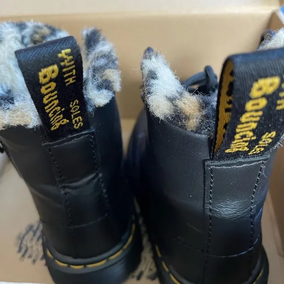 Dr. Martens Serena Leopard Faux Fur toddler Boots