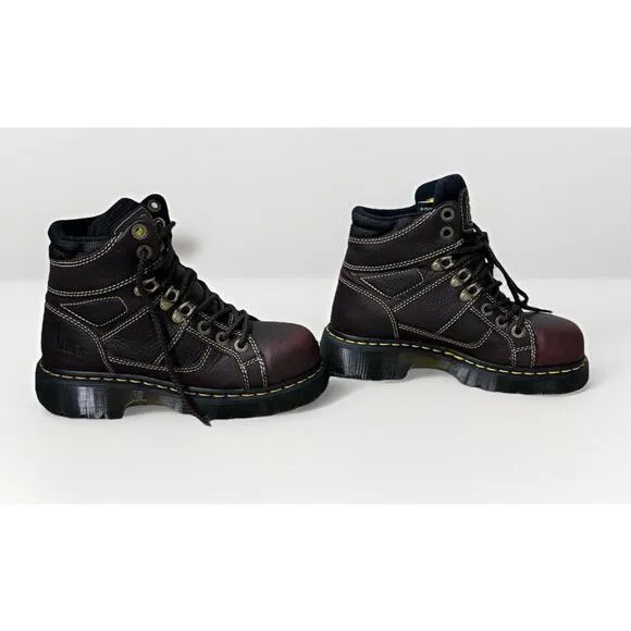 Dr. Martens Steel Toe Work Boots Unisex SZ 6 Industrial Leather Safety Shoe NWT