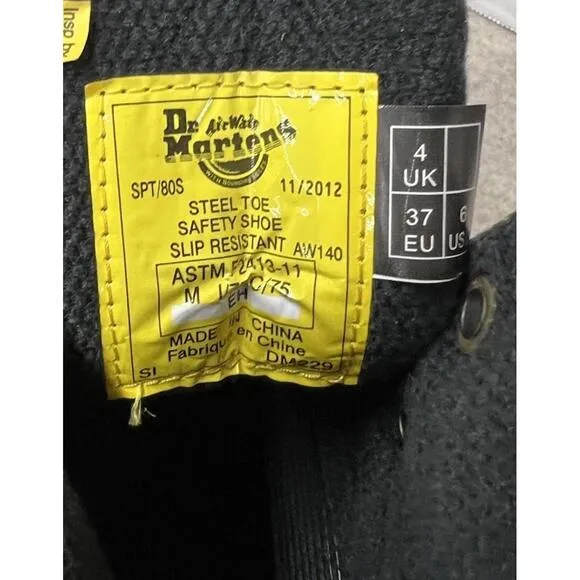 Dr. Martens Steel Toe Work Boots Unisex SZ 6 Industrial Leather Safety Shoe NWT