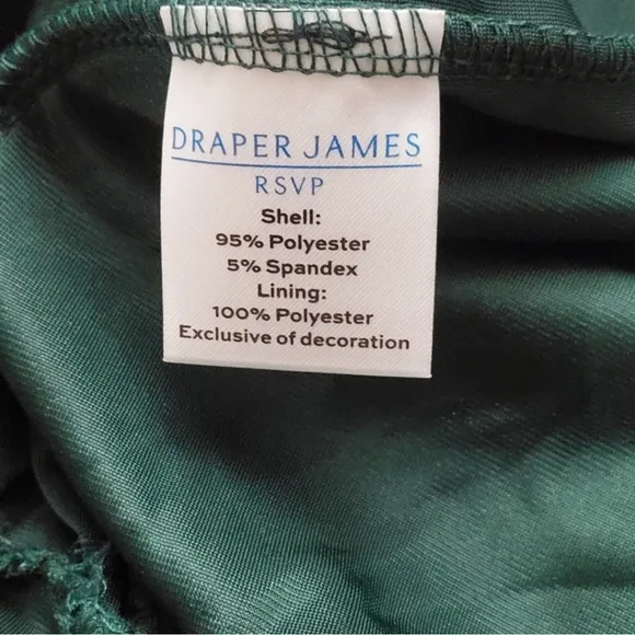 Draper James Green Velvet Bow Back Long Sleeve Dress. NEW!