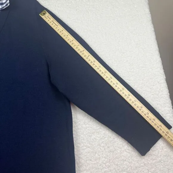 Draper James Wool and Cotton Combo Sweaterdress in Nassau Navy Career Size 2X