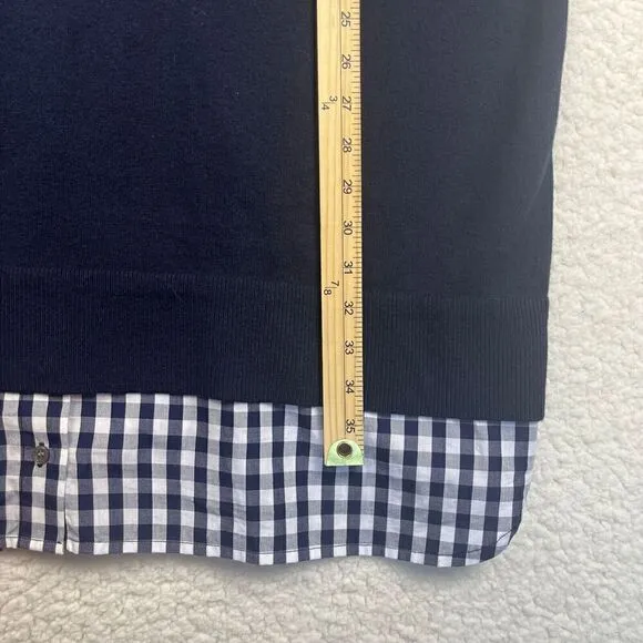 Draper James Wool and Cotton Combo Sweaterdress in Nassau Navy Career Size 2X