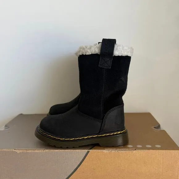 Dr.Martens Juney Faux Fur Lined Toddler Tall Suede Boots- SZ 7 C