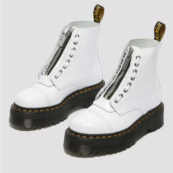 ❤️❤️DR.Martens SINCLAIR PATENT CROC EMBOSS PLATFORM BOOTS size 7❤️❤️