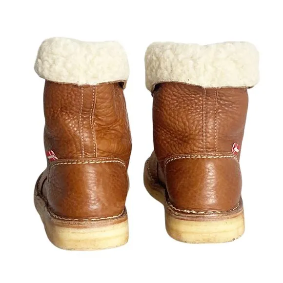 Duckfeet cozy Cognac Brown Leather Arhus Boots with Shearling Lining 7