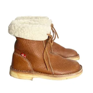 Duckfeet cozy Cognac Brown Leather Arhus Boots with Shearling Lining 7