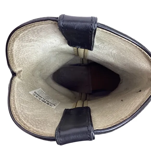 DURANGO Mens 8.5D Western 11” Concho Strap Cowboy Boots Black