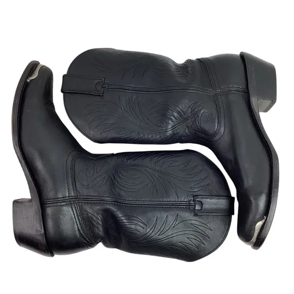 DURANGO Mens 8.5D Western 11” Concho Strap Cowboy Boots Black