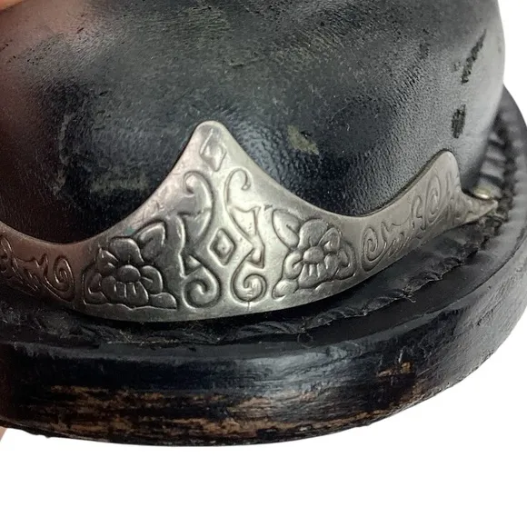 DURANGO Mens 8.5D Western 11” Concho Strap Cowboy Boots Black