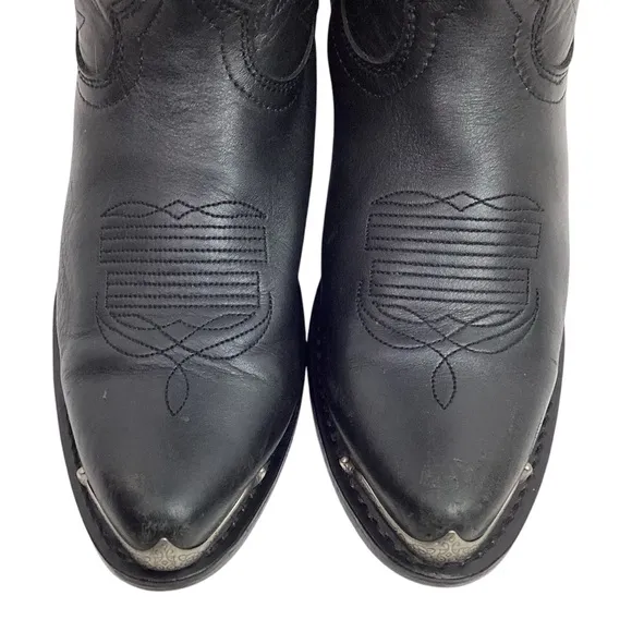 DURANGO Mens 8.5D Western 11” Concho Strap Cowboy Boots Black