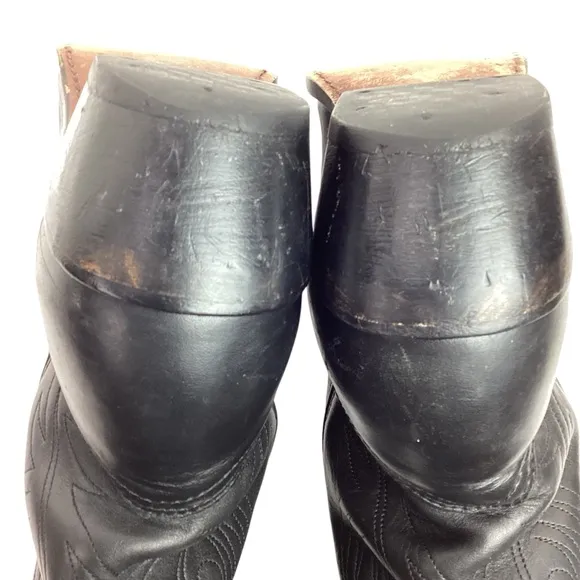 DURANGO Mens 8.5D Western 11” Concho Strap Cowboy Boots Black