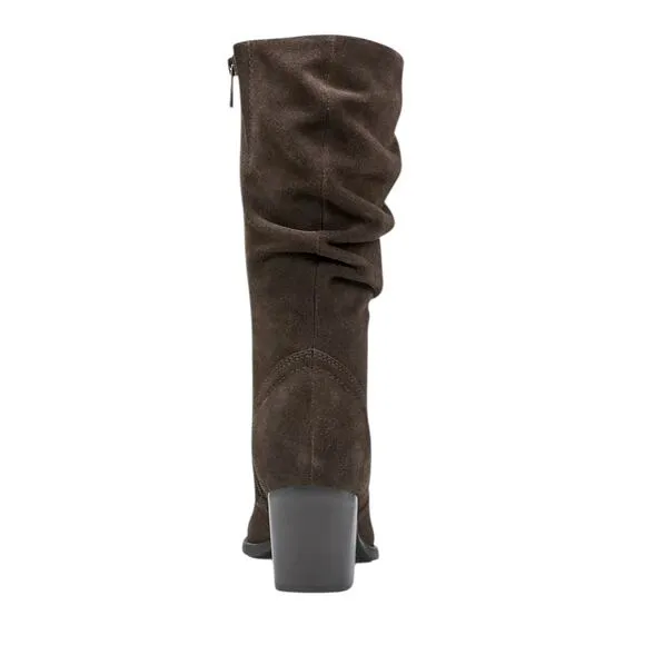 Earth Women's Vine Block Heel Narrow Calf Slouch Boots Brown Size 9