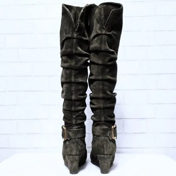 EARTHIES Raphaelle Suede Over the Knee Boots 7.5