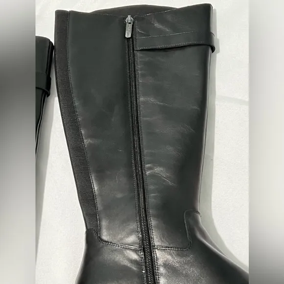 Easy Spirit Aubrey Casual Boots knee high riding boots black leather size 8 1/2W