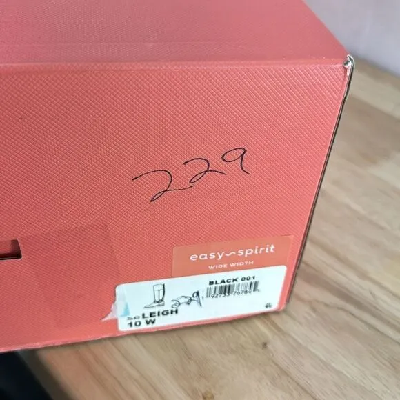Easy Spirit Leigh Riding Boots- Black Leather- Size 10 Wide- NIB