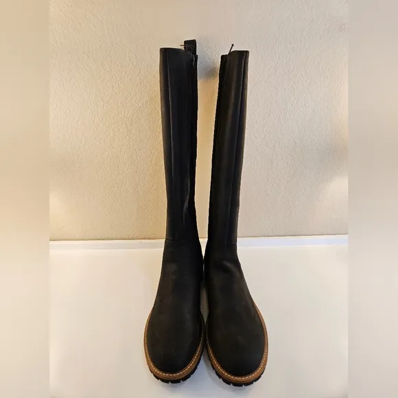 Ecco Elania Hydromax Tall Knee-High Boots, Black, size 9-9.5, NWT