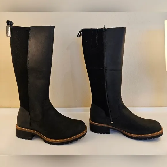 Ecco Elania Hydromax Tall Knee-High Boots, Black, size 9-9.5, NWT