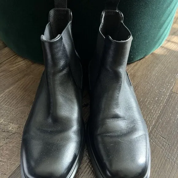 ECCO Helsinki 2 Black Leather Chelsea Ankle Boots Sz 41 US 7/7.5