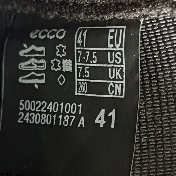 ECCO Helsinki 2 Black Leather Chelsea Ankle Boots Sz 41 US 7/7.5