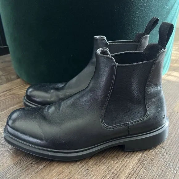 ECCO Helsinki 2 Black Leather Chelsea Ankle Boots Sz 41 US 7/7.5