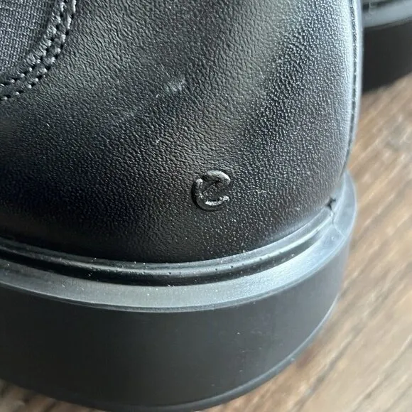 ECCO Helsinki 2 Black Leather Chelsea Ankle Boots Sz 41 US 7/7.5