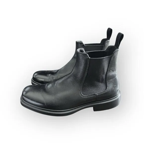 ECCO Helsinki 2 Black Leather Chelsea Ankle Boots Sz 41 US 7/7.5