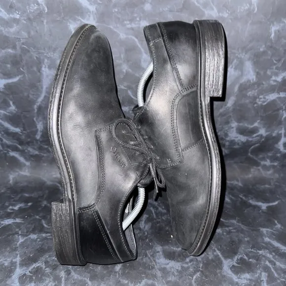 ECCO Knoxville Gore-Tex Waterproof Black Leather Shoes Mens Size 10-10.5 (44)