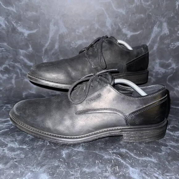 ECCO Knoxville Gore-Tex Waterproof Black Leather Shoes Mens Size 10-10.5 (44)