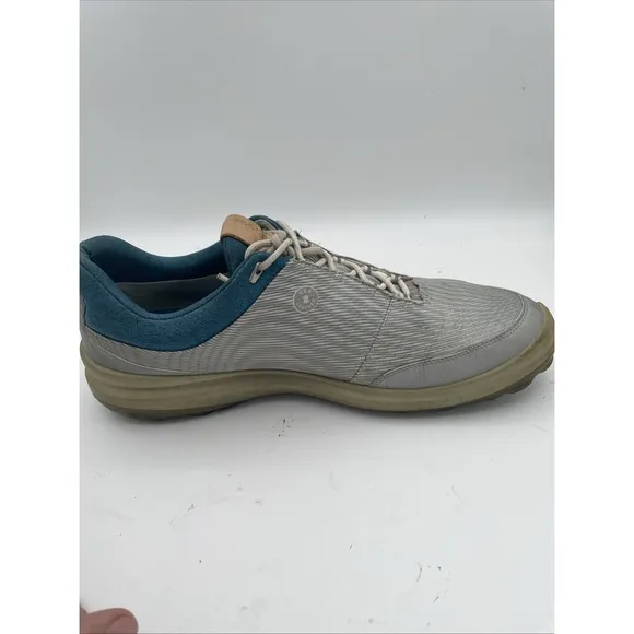 ECCO Mens Biom Hybrid 3 GoreTex Yak Leather White Gray Golf Shoes Size 13