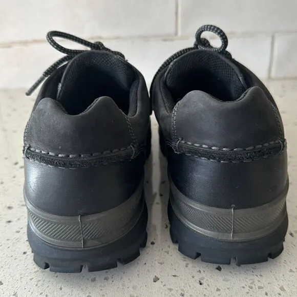 ECCO Men's Rugged Track GORETEX Tie Hiking Black Leather Lace Up Shoes Size 42