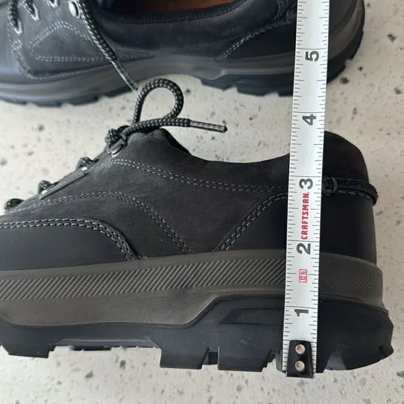ECCO Men's Rugged Track GORETEX Tie Hiking Black Leather Lace Up Shoes Size 42