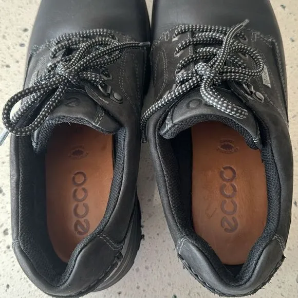 ECCO Men's Rugged Track GORETEX Tie Hiking Black Leather Lace Up Shoes Size 42