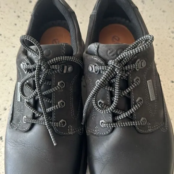 ECCO Men's Rugged Track GORETEX Tie Hiking Black Leather Lace Up Shoes Size 42