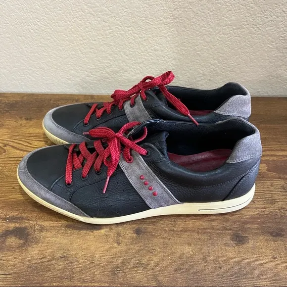 Ecco Mens Street Premiere Retro Golf Shoe Spikeless Black Leather 46/ US 12 EUC
