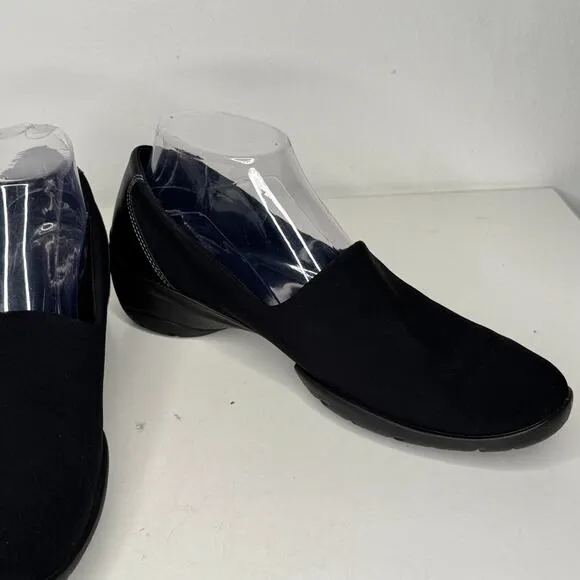 ECCO Rise Shoes Womens Size 8 Black Fabric Gore-Tex Waterproof Loafer Slip Ons