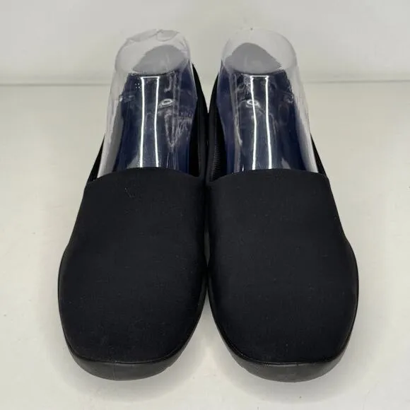 ECCO Rise Shoes Womens Size 8 Black Fabric Gore-Tex Waterproof Loafer Slip Ons