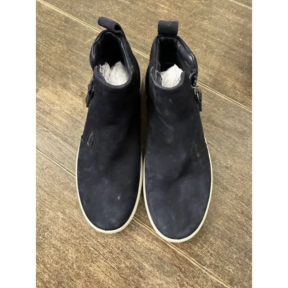 ECCO‎ Women's Soft 7 Zip Bootie size 4 4 1/2 nubuck leather black Suede