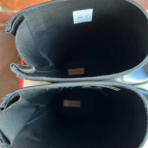 EEUC Short Adjustable Hunter Black Rain Boots, Black Gloss, Size 9