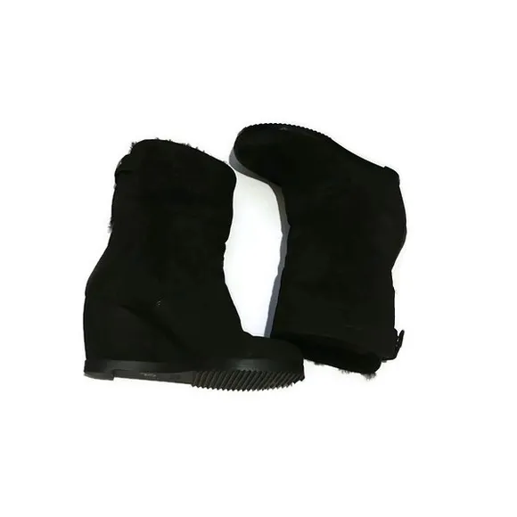 Eileen Fisher Black Wedge Boots